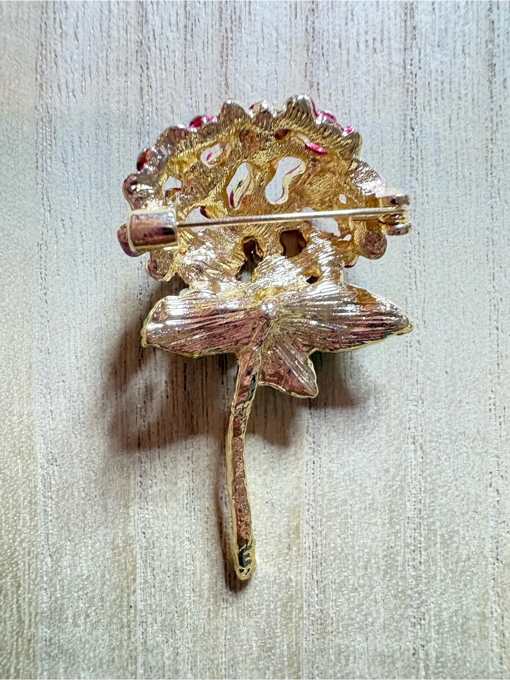 Pink Floral Crystal Bouquet Brooch - Women Jewelry